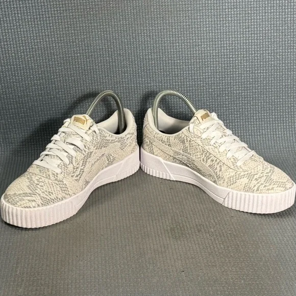 Puma Carina Snake Lux Women's Leather Platform Sneakers 373928-01 Size 6.5 - Picture 4 of 9